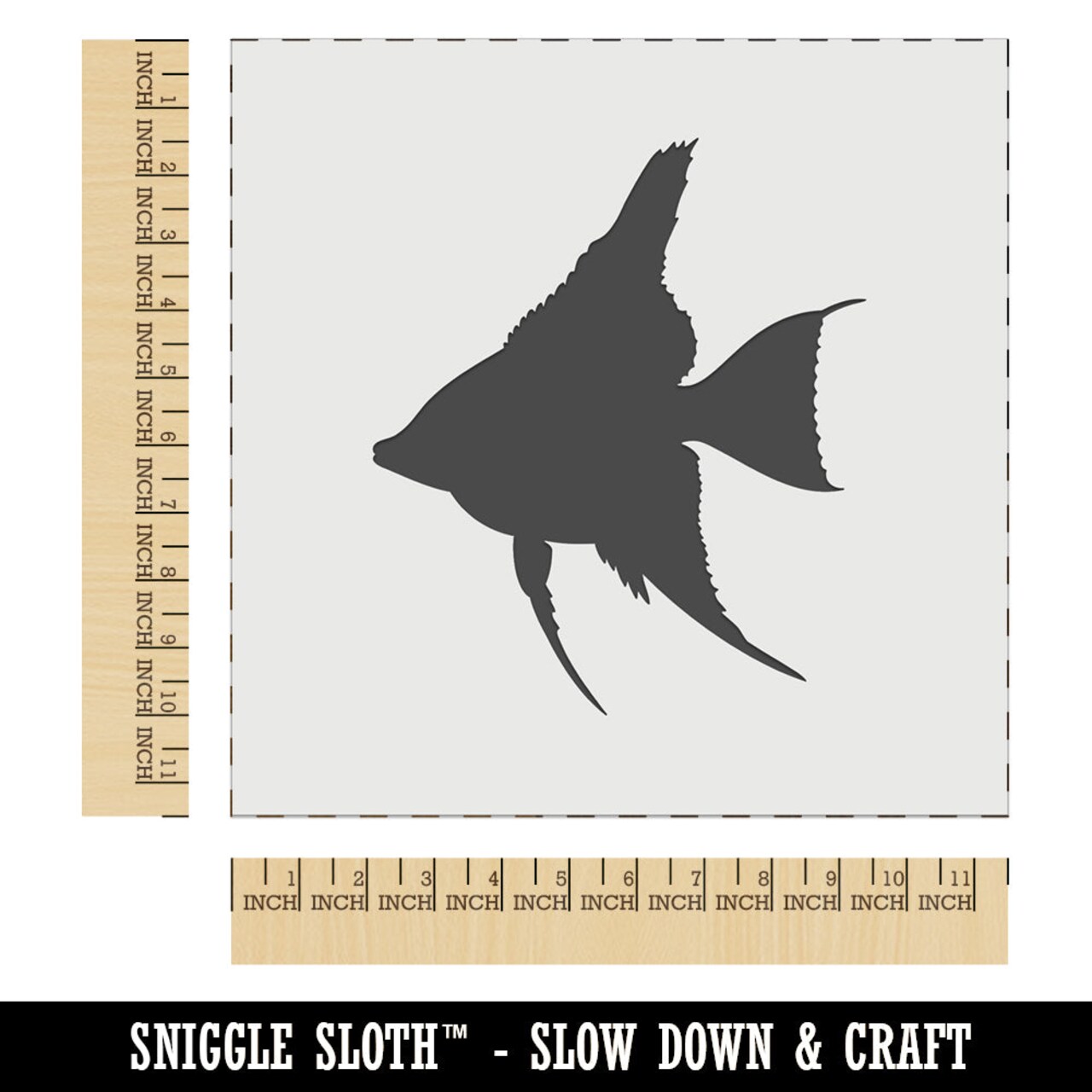 Freshwater Angelfish Fish Silhouette Wall Cookie DIY Craft Reusable Stencil